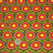 Tissu cotonnade aux fleurs SEVENTIES roses jaunes et rouges, fond kaki - OEKO-TEX STANDARD 100 - TissusPapi.com