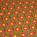 Tissu cotonnade aux fleurs SEVENTIES roses jaunes et rouges, fond kaki - OEKO-TEX STANDARD 100 - TissusPapi.com