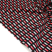 Tissu popeline de coton LONDON aux boîtes aux lettres mailbox rouges & Big Ben, fond noir - TissusPapi.com