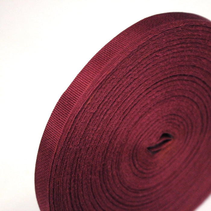 Ruban gros grain rouge rouge lie de vin 12mm - Galette de 50 mètres - Fabrication française