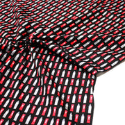 Tissu popeline de coton LONDON aux boîtes aux lettres mailbox rouges & Big Ben, fond noir - TissusPapi.com