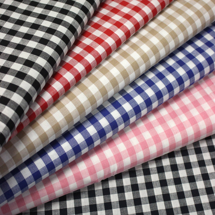 Tissu cotonnade VICHY carreaux 10mm : nombreuses couleurs ! - STANDARD 100 OEKO-TEX - TissusPapi.com
