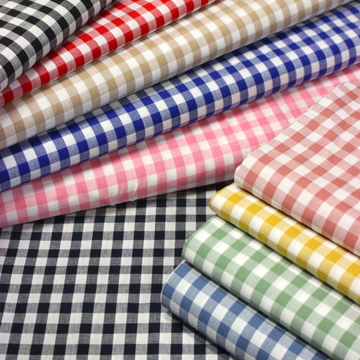 Tissu cotonnade VICHY carreaux 10mm : nombreuses couleurs ! - STANDARD 100 OEKO-TEX - TissusPapi.com