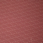 Tissu cotonnade motif japonais SEIGAIHA & POIS, écru fond rouge - TissusPapi.com