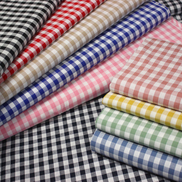 Tissu cotonnade VICHY carreaux 10mm : nombreuses couleurs ! - STANDARD 100 OEKO-TEX - TissusPapi.com
