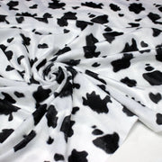 Tissu Velours imprimé motif VACHE noir et blanc - TissusPapi.com