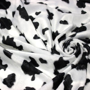 Tissu Velours imprimé motif VACHE noir et blanc - TissusPapi.com