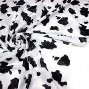 Tissu Velours imprimé motif VACHE noir et blanc - TissusPapi.com