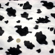 Tissu Velours imprimé motif VACHE noir et blanc - TissusPapi.com