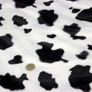 Tissu Velours imprimé motif VACHE noir et blanc - TissusPapi.com