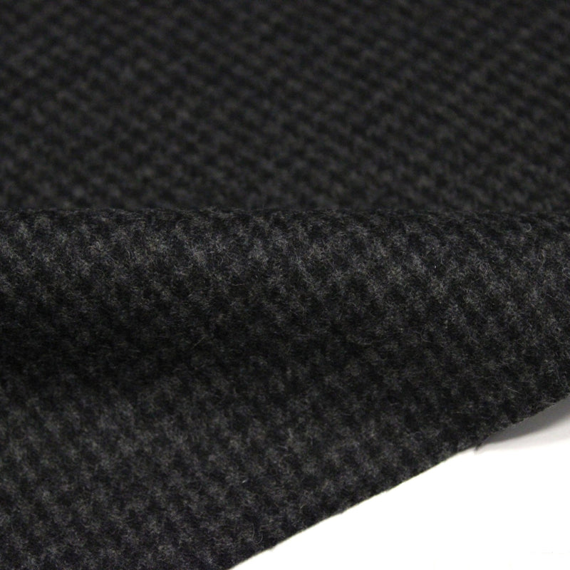 Tissu lainage faux-uni Pied de Poule noir & anthracite - Fabrication italienne - TissusPapi.com