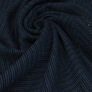 Tissu lainage faux-uni chevrons bleu canard & noir - Fabrication italienne - TissusPapi.com