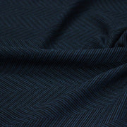 Tissu lainage faux-uni chevrons bleu canard & noir - Fabrication italienne - TissusPapi.com