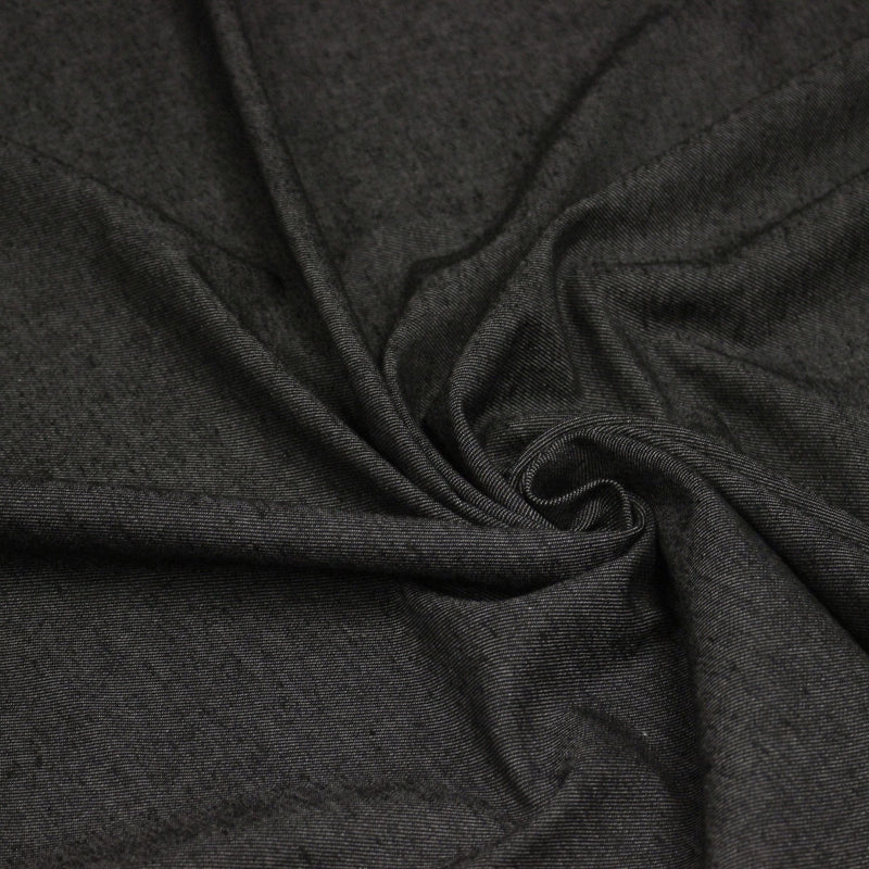 Tissu DENIM toile sergé noir, coton bio et coton recyclé - Matières recyclées - TissusPapi.com