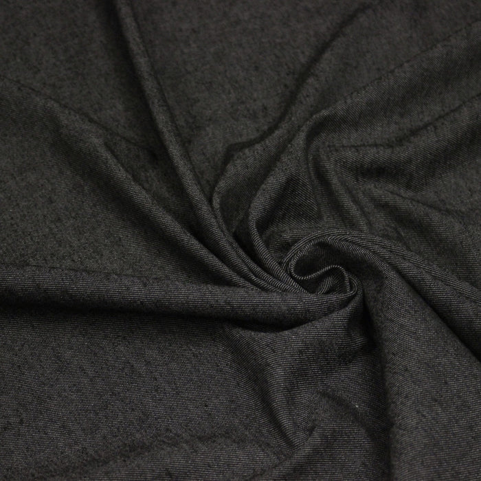 Tissu DENIM toile sergé noir, coton bio et coton recyclé - Matières recyclées - TissusPapi.com