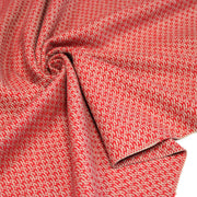 Tissu lainage faux-uni rouges et grège - Fabrication italienne - TissusPapi.com