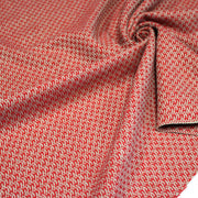 Tissu lainage faux-uni rouges et grège - Fabrication italienne - TissusPapi.com