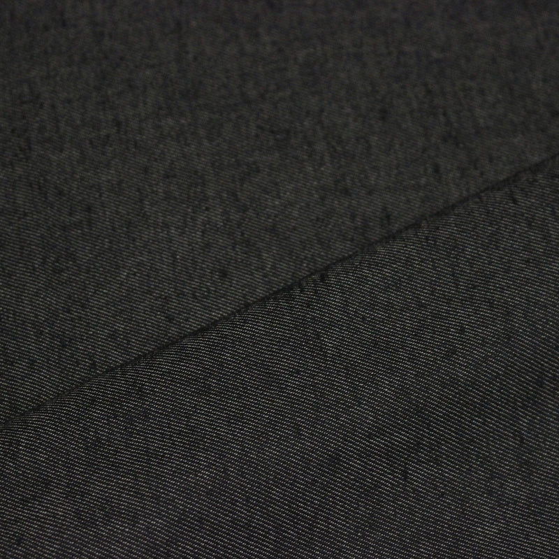 Tissu DENIM toile sergé noir, coton bio et coton recyclé - Matières recyclées - TissusPapi.com