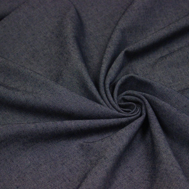 Tissu DENIM toile sergé bleu denim, coton bio et coton recyclé - Matières recyclées - TissusPapi.com
