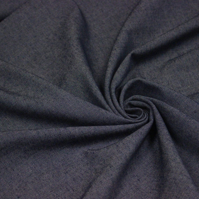 Tissu DENIM toile sergé bleu denim, coton bio et coton recyclé - Matières recyclées - TissusPapi.com