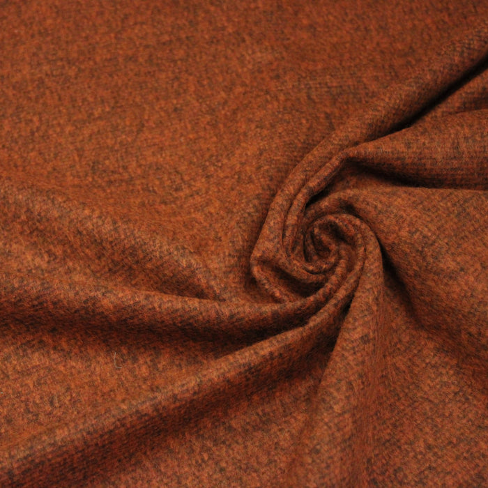 Tissu lainage faux-uni rouille - Fabrication italienne