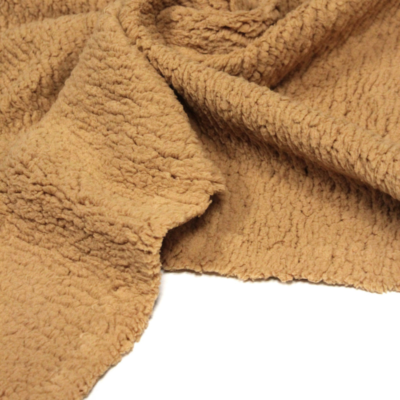 Tissu sherpa mouton : écru uni, vert, gris, camel... - OEKO - TEX - TissusPapi.com