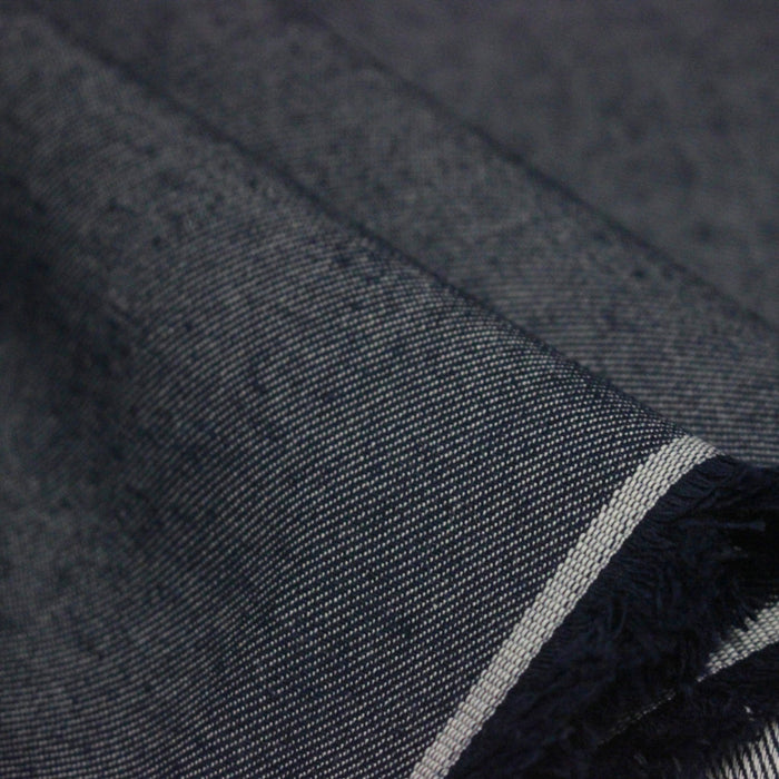 Tissu DENIM toile sergé bleu denim, coton bio et coton recyclé - Matières recyclées - TissusPapi.com