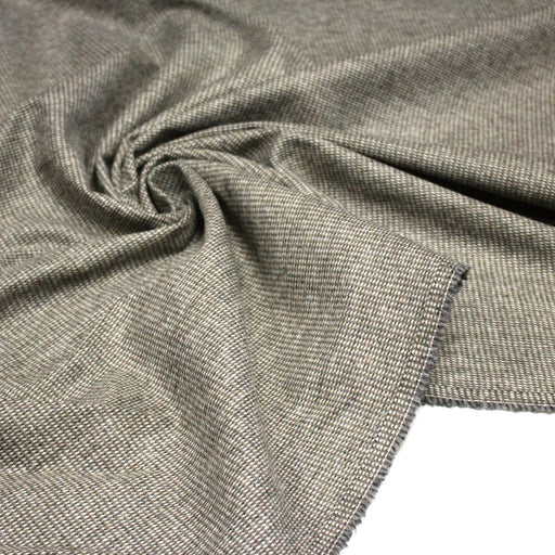 Tissu lainage faux - uni gris, vert kaki & blanc cassé, fin Pied de Poule - TissusPapi.com