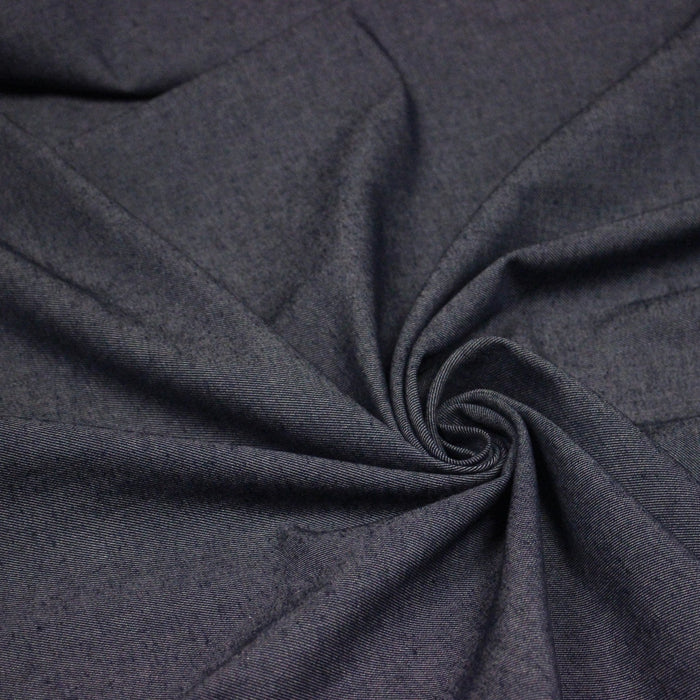 Tissu DENIM toile sergé bleu denim, coton bio et coton recyclé - Matières recyclées - TissusPapi.com