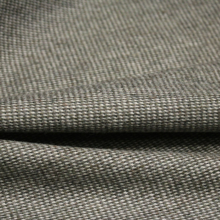 Tissu lainage faux - uni gris, vert kaki & blanc cassé, fin Pied de Poule - TissusPapi.com