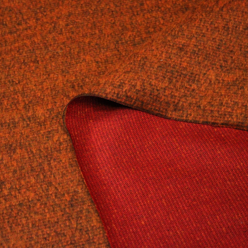 Tissu lainage faux-uni rouille - Fabrication italienne - TissusPapi.com