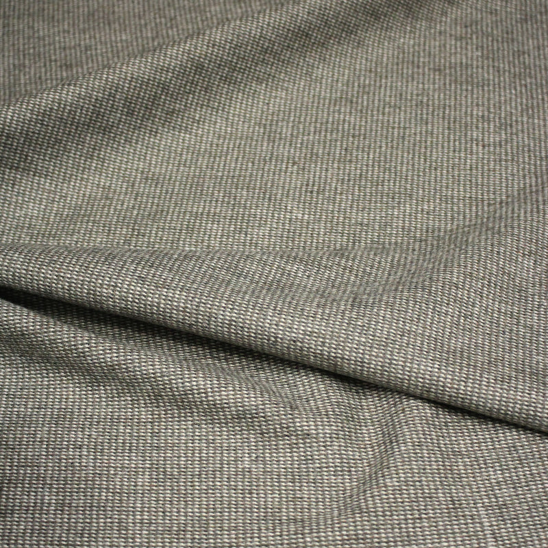 Tissu lainage faux - uni gris, vert kaki & blanc cassé, fin Pied de Poule - TissusPapi.com