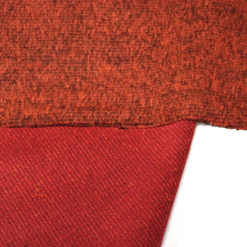 Tissu lainage faux-uni rouille - Fabrication italienne - TissusPapi.com