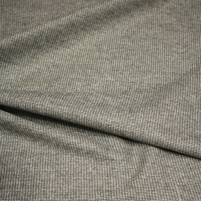 Tissu lainage faux - uni gris, vert kaki & blanc cassé, fin Pied de Poule - TissusPapi.com