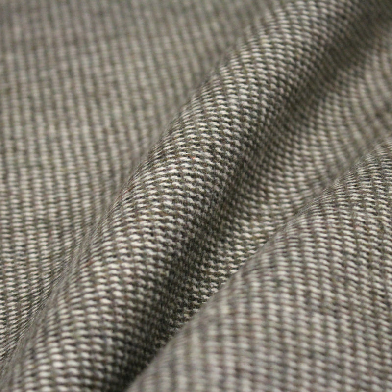 Tissu lainage faux - uni gris, vert kaki & blanc cassé, fin Pied de Poule - TissusPapi.com