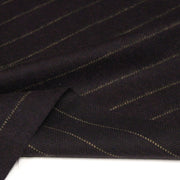 Tissu lainage faux-uni chevrons aubergine & liserés écrus - TissusPapi.com