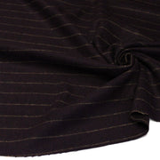 Tissu lainage faux-uni chevrons aubergine & liserés écrus - TissusPapi.com