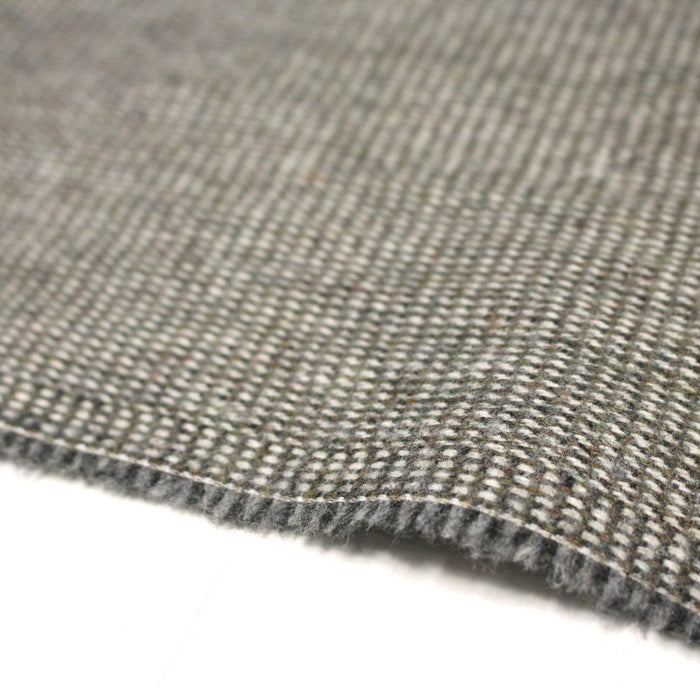 Tissu lainage faux - uni gris, vert kaki & blanc cassé, fin Pied de Poule - TissusPapi.com