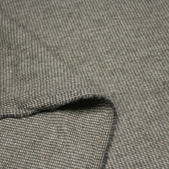 Tissu lainage faux - uni gris, vert kaki & blanc cassé, fin Pied de Poule - TissusPapi.com