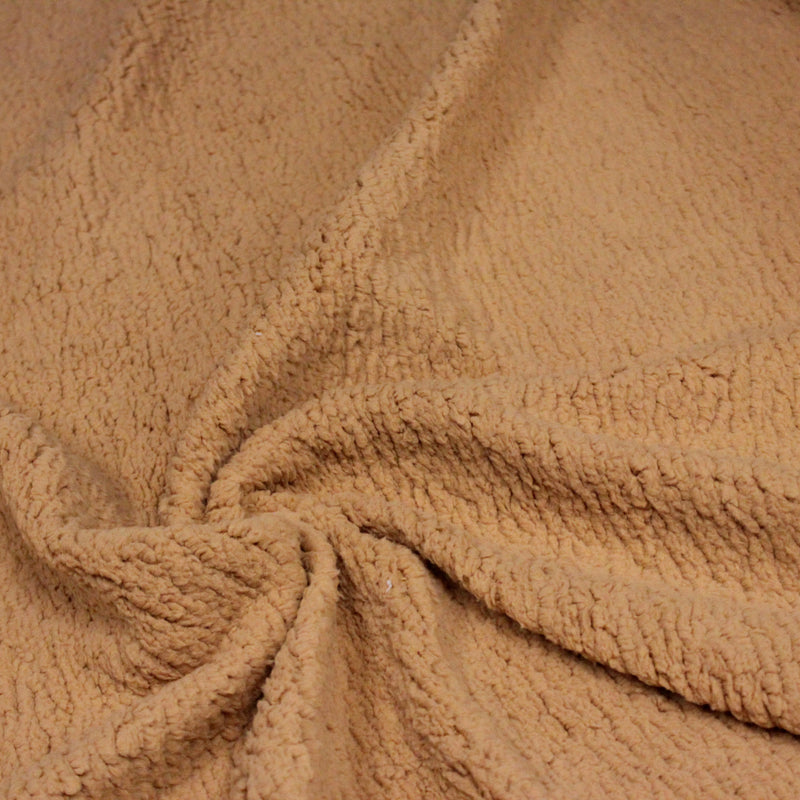 Tissu sherpa mouton : écru uni, vert, gris, camel... - OEKO - TEX - TissusPapi.com