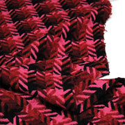 Tissu lainage grand motif pied de coq aux tons roses & noirs - Fabrication italienne - TissusPapi.com
