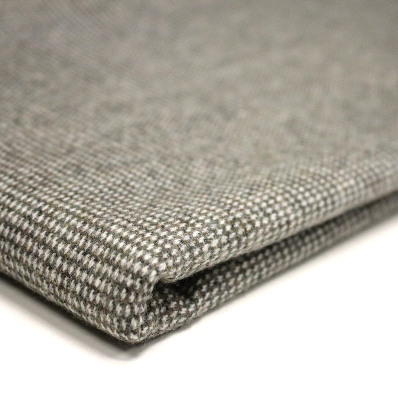 Tissu lainage faux - uni gris, vert kaki & blanc cassé, fin Pied de Poule - TissusPapi.com
