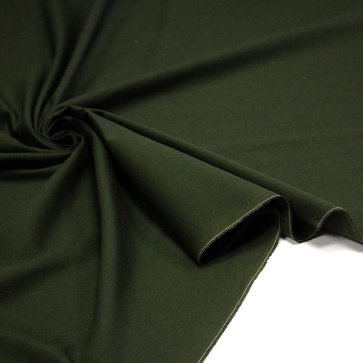 Tissu Gabardine fine 100% coton vert kaki - Fabrication française - TissusPapi.com