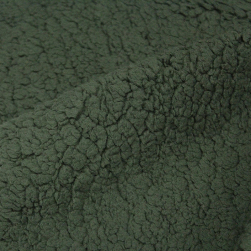 Tissu sherpa mouton : écru uni, vert, gris, camel... - OEKO - TEX - TissusPapi.com