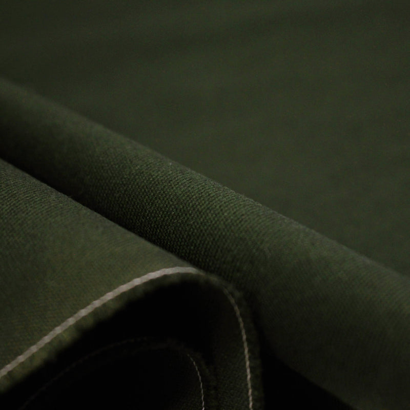 Tissu Gabardine fine 100% coton vert kaki - Fabrication française - TissusPapi.com