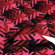 Tissu lainage grand motif pied de coq aux tons roses & noirs - Fabrication italienne - TissusPapi.com
