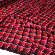 Tissu lainage grand motif pied de coq aux tons roses & noirs - Fabrication italienne - TissusPapi.com