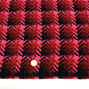 Tissu lainage grand motif pied de coq aux tons roses & noirs - Fabrication italienne - TissusPapi.com