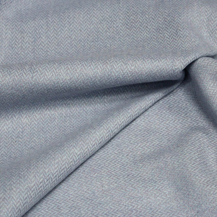 Tissu lainage à chevrons bleu ciel et parme - Fabrication italienne