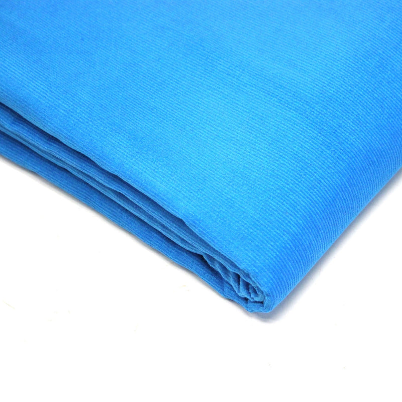 Tissu velours milleraies fines côtes 100% coton Bleu turquoise - TissusPapi.com